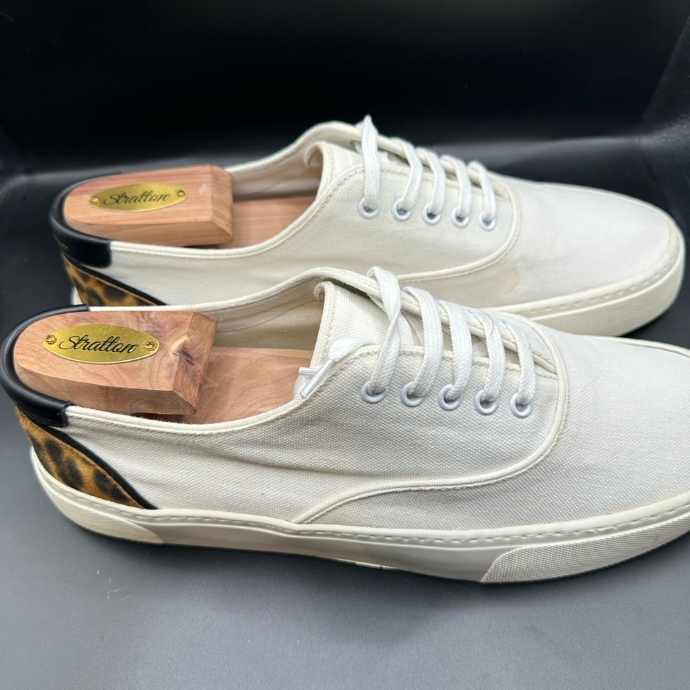 Saint Laurent White Canvas Men's Shoes Full Presentation - Picture 2 of 8